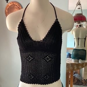 Crochet Black knit top